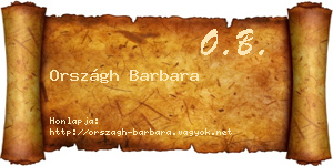 Országh Barbara névjegykártya