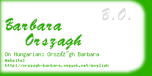 barbara orszagh business card